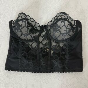 Vintage ILGWU Workers Union Made In USA Lace Bustier Underwire Corset Size 36B